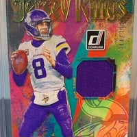 Kirk Cousins 2023 Panini Donruss Jersey Kings Series Mint Insert Card #JK-7 Featuring an Authentic Purple Jersey Swatch #344/399 Made