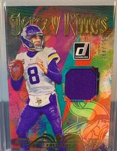 Kirk Cousins 2023 Panini Donruss Jersey Kings Series Mint Insert Card #JK-7 Featuring an Authentic Purple Jersey Swatch #344/399 Made