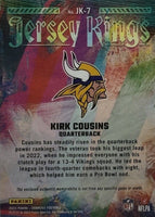 Kirk Cousins 2023 Panini Donruss Jersey Kings Series Mint Insert Card #JK-7 Featuring an Authentic Purple Jersey Swatch #344/399 Made
