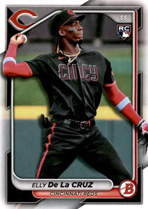 Cincinnati Reds 2024 Bowman 8 Card Team Set Made by Topps Featuring Elly De La Cruz Rookie Card