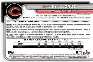 Elly De La Cruz 2024 Bowman Series Mint Rookie Card #22 made by Topps