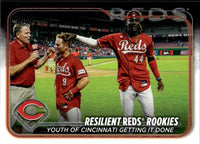 Elly De La Cruz 2024 Topps Series Resilient Reds Rookies Mint Checklist Card #133 with Matt McLain
