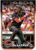 Cincinnati Reds 2024 Topps Complete 25 Card Team Set featuring a Rookie Card of Elly De La Cruz
