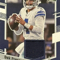 Dak Prescott 2023 Panini Donruss Threads Series Mint Insert Card #DTH-DP Featuring an Authentic Blue Jersey Swatch