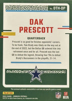 Dak Prescott 2023 Panini Donruss Threads Series Mint Insert Card #DTH-DP Featuring an Authentic Blue Jersey Swatch
