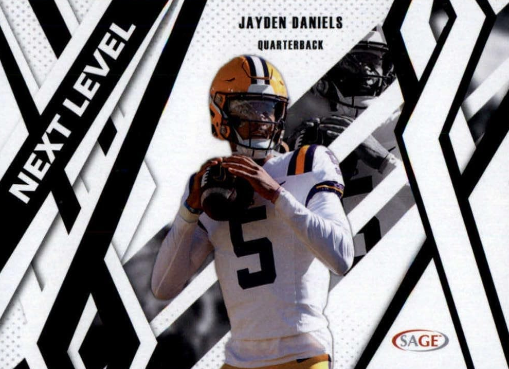 Jayden Daniels 2024 SAGE Next Level Series BLACK Parallel Version Mint Card #81