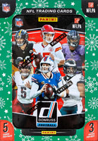 2025 DONRUSS Football  Holiday Tin with 3 Exclusive Press Proof Purple Cards and Chance for Rated Rookies Autographs Purple
