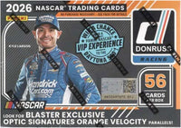 2026 Panini Donruss NASCAR Racing Series 56 Card Blaster Box with 1 Autograph or Memorabilia Card Per Box Plus 14 Inserts or Parallels Including Possible Orange Velocity Parallels Plus
