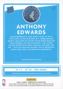 Anthony Edwards 2020 2021 Donruss OPTIC Series Mint Rated Rookie Card #151