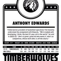 Anthony Edwards 2023 2024 Panini NBA Hoops Tribute Series Mint Card #286