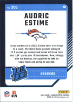 Audric Estime 2024 Donruss Optic Rated Rookie Series Mint Card #206
