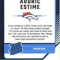 Audric Estime 2024 Donruss Optic Rated Rookie Series Mint Card #206