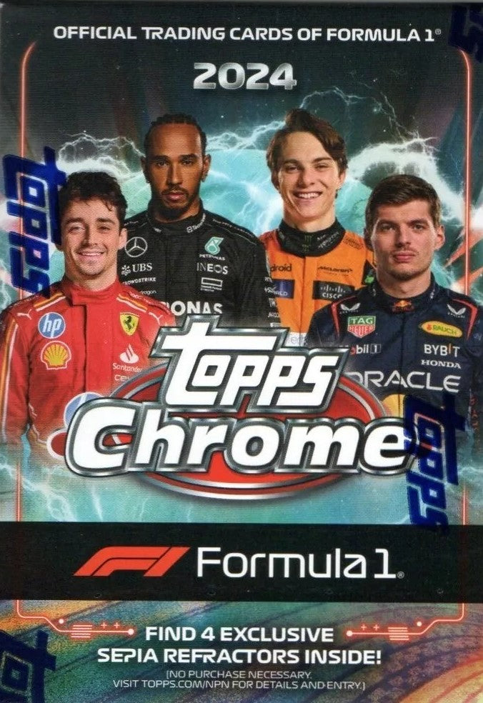 2024 Topps CHROME Formula 1 Racing Blaster Box including 4 Exclusive F1 Sepia Refractor Cards