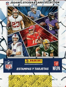 2024 Panini NFL Football Sticker Collection Unopened Box 50 Packs 250 Stickers 50 Cards