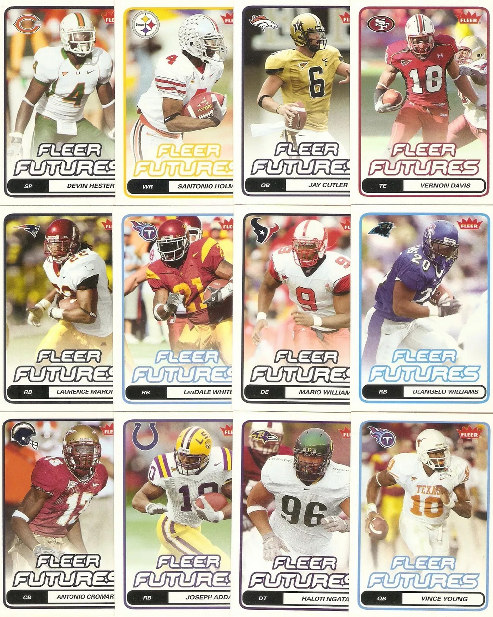 2006 Fleer Football Series Complete 200 Card Set Loaded with Stars, Rookies and Hall of Famers including Tom Brady, Peyton Manning and Brett Favre Plus