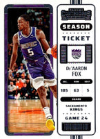 De'Aaron Fox 2022 2023 Panini Contenders Season Ticket Series Mint Card #56
