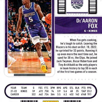 De'Aaron Fox 2022 2023 Panini Contenders Season Ticket Series Mint Card #56