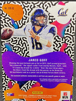 Jared Goff 2023 Panini Chronicles Donruss Elite Draft Picks Moxie Patch Series Mint Insert Card #EM-JG Featuring an Authentic Dark Blue Jersey Swatch
