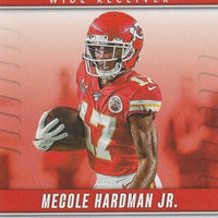 Mecole Hardman 2023 Panini Absolute Championship Fabric Series Mint Insert Card #CF-7 Featuring an Authentic Red Memorabilia Swatch