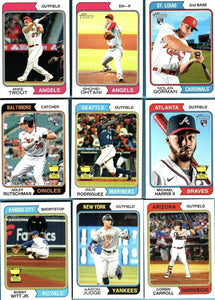 2023 Topps Heritage Baseball Complete Mint 400 Card Basic Set in Classic 1974 Design