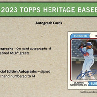 2023 Topps HERITAGE Baseball Series Hanger Box of 35 Cards