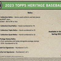 2023 Topps HERITAGE Baseball Series Factory Sealed Blaster Box