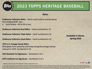 2023 Topps HERITAGE Baseball Series Factory Sealed Blaster Box