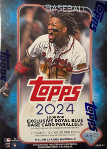 40 Box CASE  of  2024 Topps Baseball Series 1 Factory Sealed Blaster Boxes with EXCLUSIVE Royal Blue Parallels