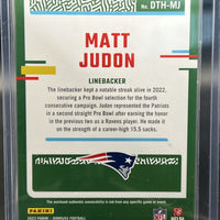 Matt Judon 2023 Panini Donruss Threads Series Mint Insert Card #DTH-MJ Featuring an Authentic Grey Jersey Swatch