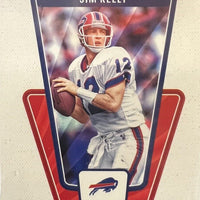 Jim Kelly 2023 Donruss Elite Throwback Threads Series Mint Insert Card #5 Featuring an Authentic White Jersey Swatch #343/375 Made