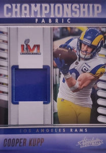 Cooper Kupp 2023 Panini Absolute Championship Fabric Series Mint Insert Card #CF-1 Featuring an Authentic Blue Memorabilia Swatch