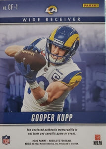 Cooper Kupp 2023 Panini Absolute Championship Fabric Series Mint Insert Card #CF-1 Featuring an Authentic Blue Memorabilia Swatch