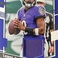 Lamar Jackson 2023 Panini Donruss Threads Series Mint Insert Card #DTH-LJ Featuring an Authentic Purple Jersey Swatch