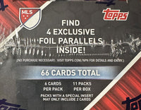 2023 Topps MLS Soccer Blaster Box of Packs with 4 Exclusive Icy Foilboard Parallel Cards Per Box and Chance for Autographs and New Pearlers Chrome Cards

