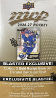 2026 2027 Upper Deck MVP NHL Hockey Blaster Box with EXCLUSIVE Gold Parallels Plus Brand New Insert Sets and Sticker Cards
