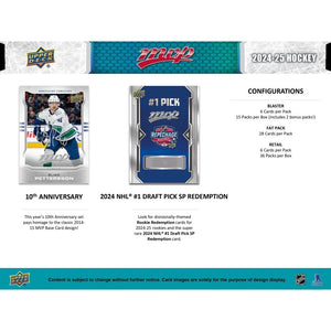 2024 2025 Upper Deck MVP Hockey Series Unopened Retail 36 Pack Box with Chance for Rookies Plus #1 Draft Picks Cards