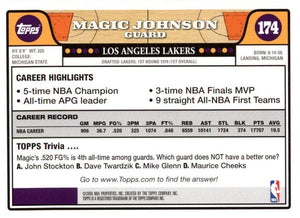 Magic Johnson 2008 2009 Topps Series Mint Card #174