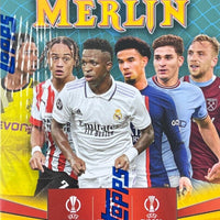2022 2023 Topps MERLIN UEFA Champions League Soccer Collection Factory Sealed Blaster Box with 3 EXCLUSIVE AQUA PRISM Parallel Cards Per Box