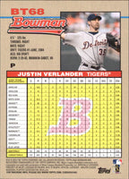 Justin Verlander 2010 Bowman 1992 Throwbacks Series Mint Card #BT68
