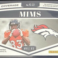 Marvin Mims 2023 Panini Plates and Patches Full Coverage Series RARE Mint Rookie Card #FC-22 Featuring a HUGE Authentic Orange Jersey Swatch #20 of only 45 Made