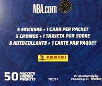 2022 2023 Panini NBA Basketball Sticker Collection Unopened Box 50 Packs 250 Stickers 50 Cards
