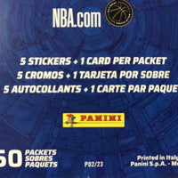 2022 2023 Panini NBA Basketball Sticker Collection Unopened Box 50 Packs 250 Stickers 50 Cards