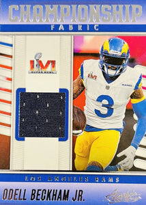 Odell Beckham 2023 Panini Absolute Championship Fabric Series Mint Insert Card #CF-6 Featuring an Authentic Blue Memorabilia Swatch