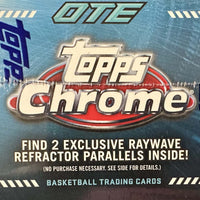 2022 2023 Topps Chrome Overtime Elite Basketball Blaster Box with 2 EXCLUSIVE RayWave Refractor Parallels per Box