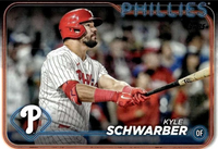 Philadelphia Phillies 2024 Topps Complete Mint 24 Card Hand Collated Team Set Featuring Bryce Harper Kyle Schwarber and Trea Turner with Johan Rojas Orion Kerkering and Weston Wilson Rookies Plus
