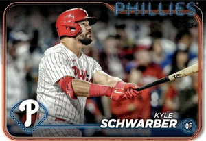 Philadelphia Phillies 2024 Topps Complete Mint 24 Card Hand Collated Team Set Featuring Bryce Harper Kyle Schwarber and Trea Turner with Johan Rojas Orion Kerkering and Weston Wilson Rookies Plus