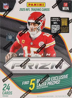2025 Panini PRIZM Football Factory Sealed Blaster Box including 5 EXCLUSIVE Lazer Prizms and a Chance for Memorabilia Card
