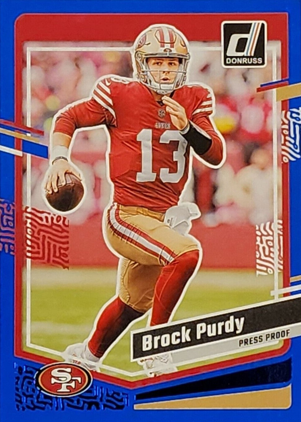 Brock Purdy 2023 Donruss Series Blue Press Proof Version Mint 2nd Year Card #266