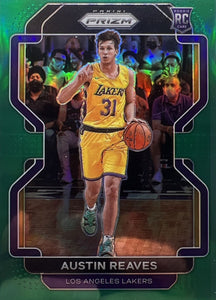 Austin Reaves 2021 2022 Panini Prizm Series GREEN Parallel Version Mint Rookie Card #165