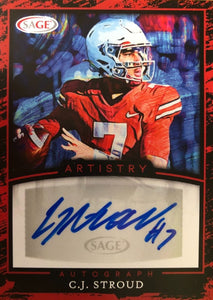 2022 Sage Artistry NFL Football Draft Picks Series Blaster Box with 73 Cards including 2 AUTOGRAPHS and 1 CANVAS Insert Card Possible 2023 Draft Pick CJ Stroud plus Kenny Pickett and Others